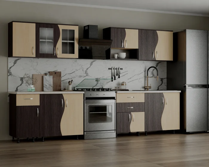 Bucatarii - Bucatarie Paula S Wenge + Mesteacan