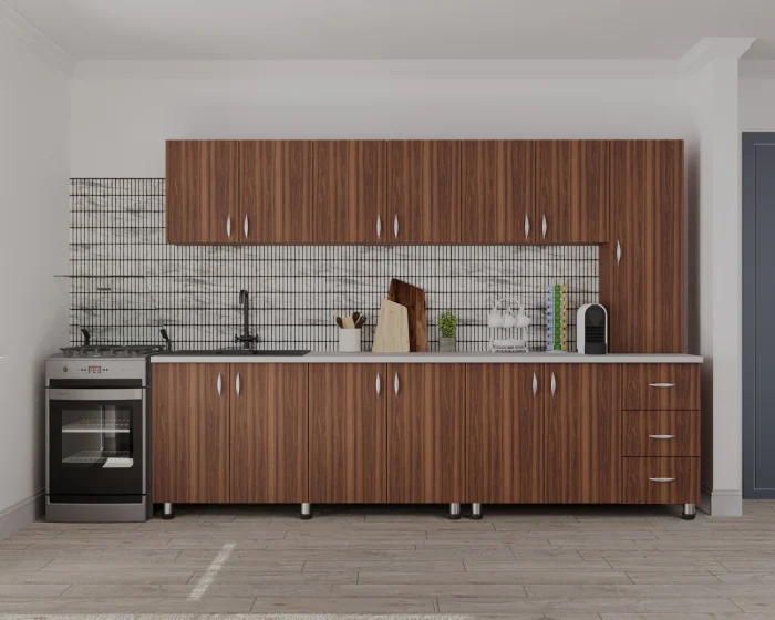 Bucatarii - Bucatarie Yustina nuc, 280x60x200cm