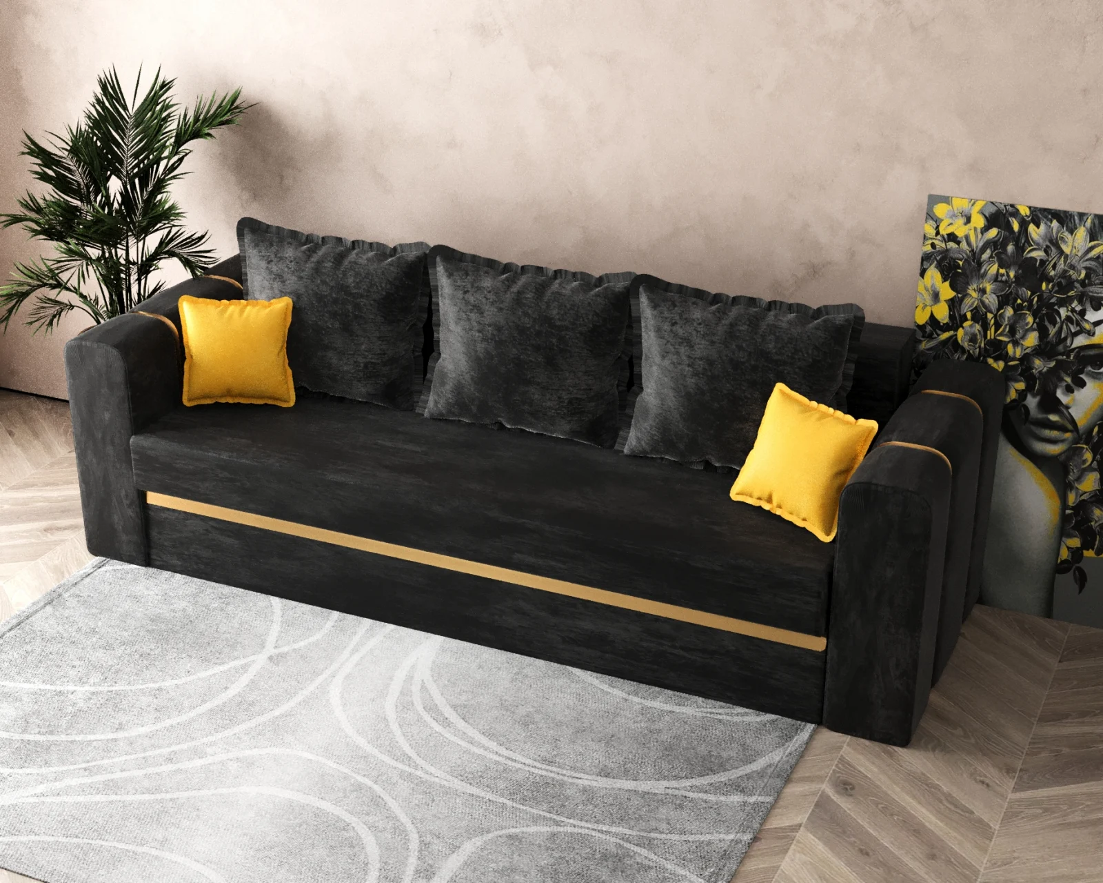 Canapea Rebeca neagra [2]