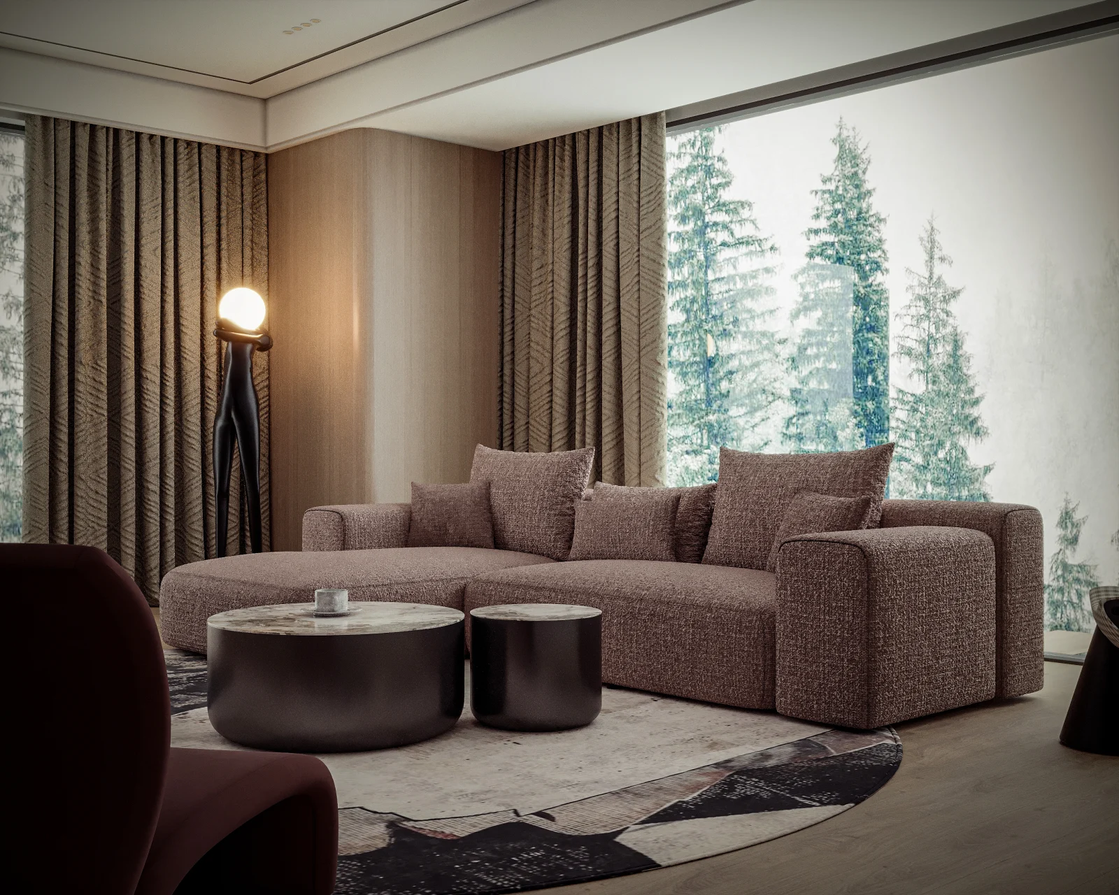 Coltar fix tapitat Maro 2930 x 1825x 850MM Milano [2]