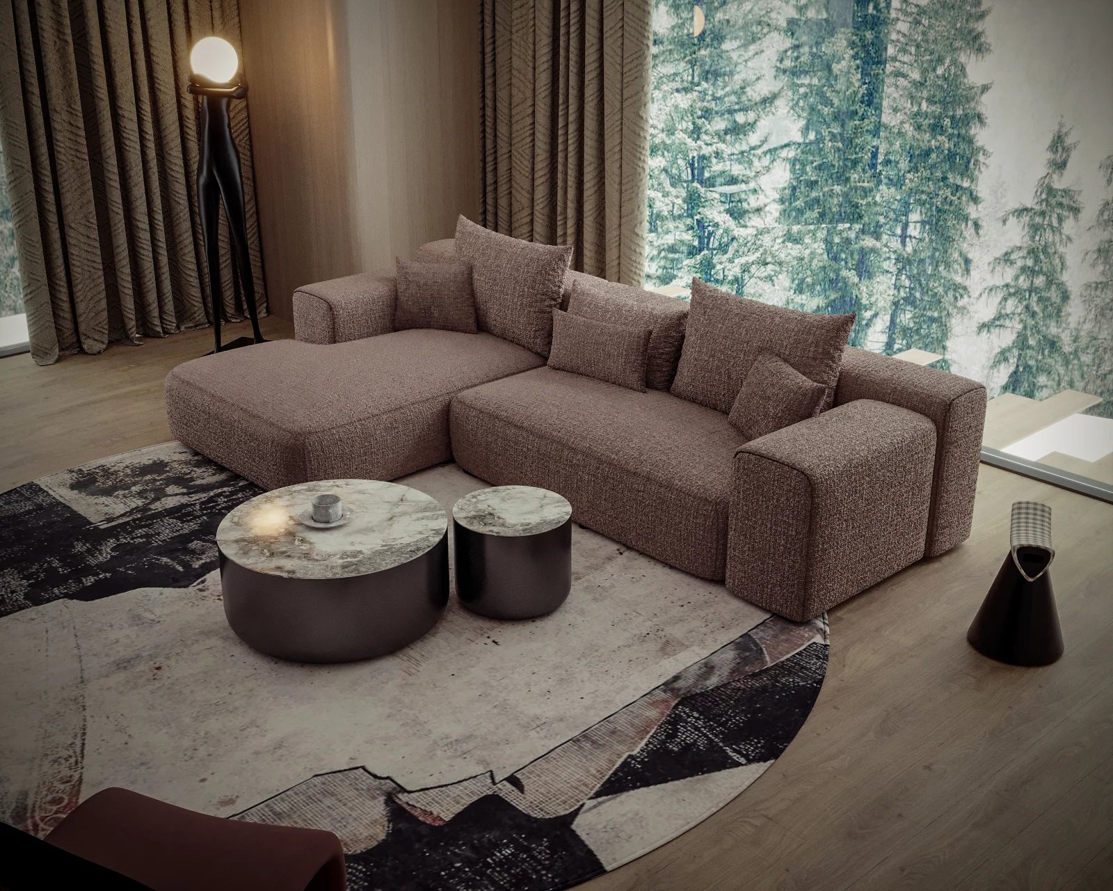 Coltar fix tapitat Maro 2930 x 1825x 850MM Milano [4]