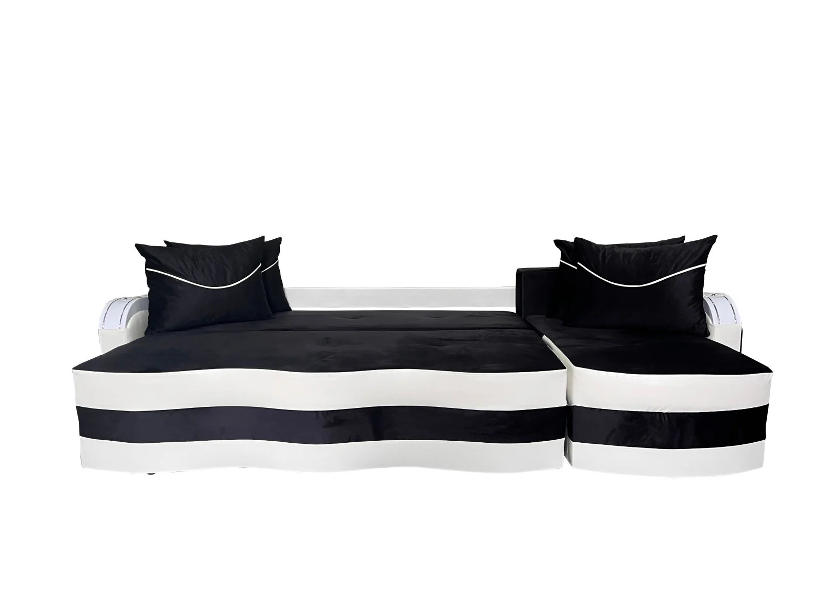 Coltar Extensibil Simona, 300X145X70 Cm, Negru, Alb [1]