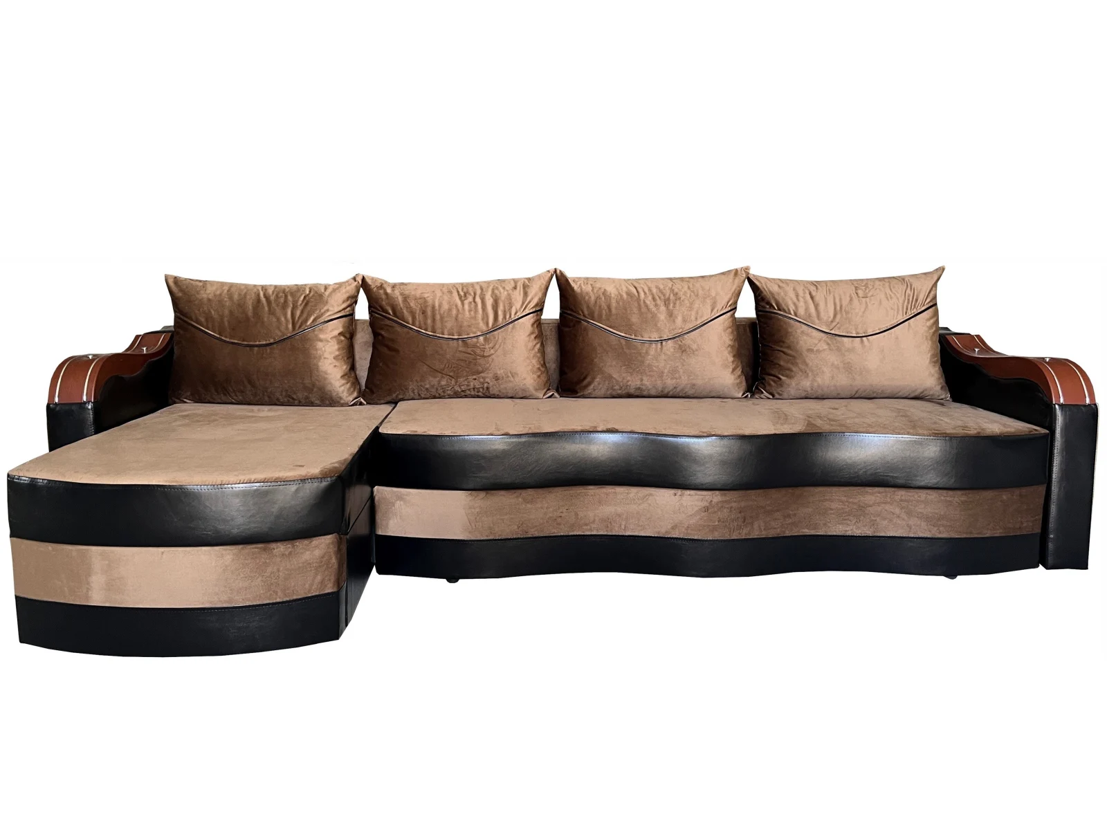 Coltare - Coltar Extensibil Simona, 300X145X70 Cm, Velvet Maro, Wenge