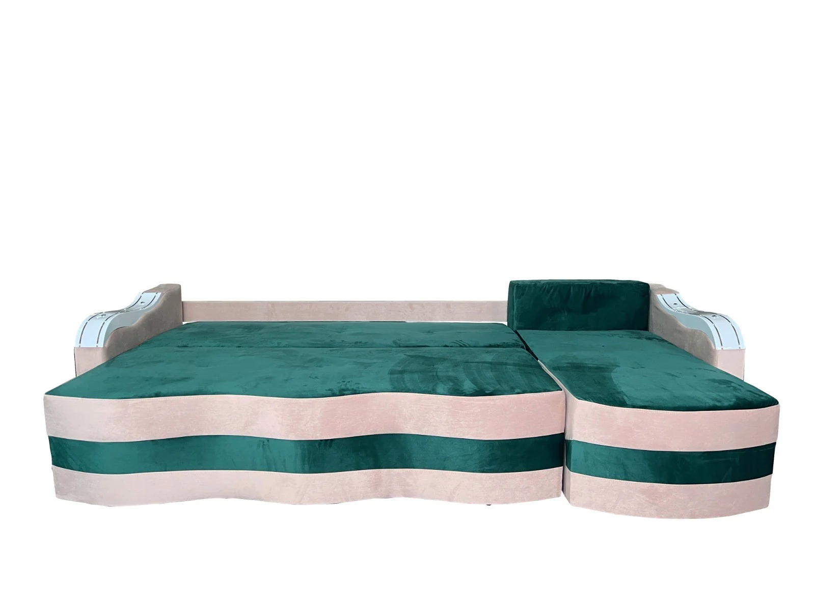 Coltar Extensibil Simona, 300X145X70 Cm, Verde, Crem [2]