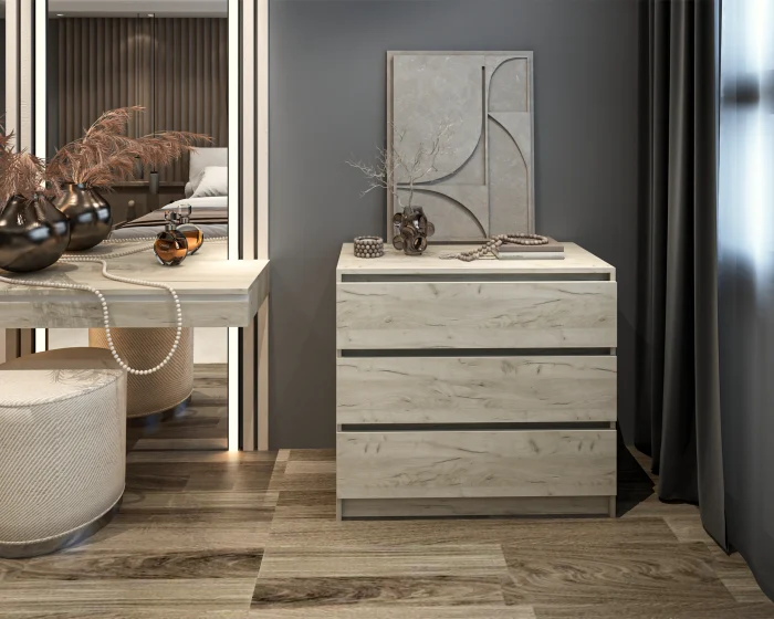 Comode - Comoda MP5 3S, 90x44x80 cm, Stejar k002