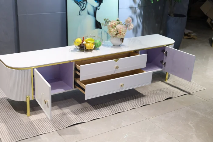 COMODA TV BENCH MDF ALB LUCIOS 200x39x46 cm [4]