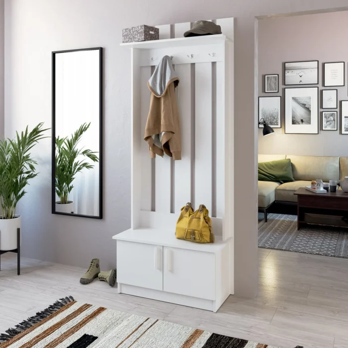 Cuiere - Cuier hol Yana Alb Nimfa 80x37x200 cm