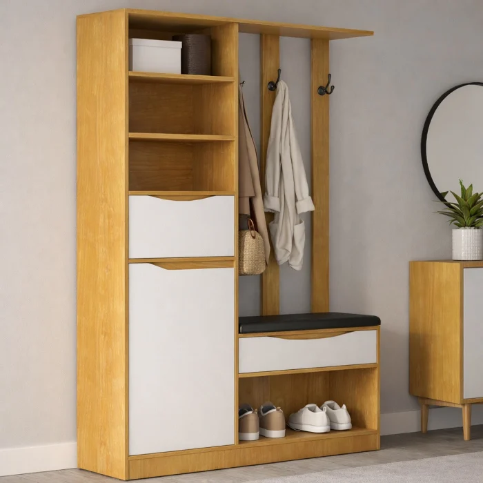 Cuier Luxor Cires Alb 120x30x200 cm [2]