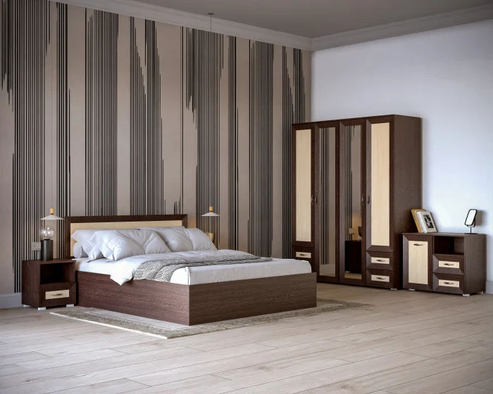 Dormitoare - Dormitor Palermo Wenge+Mesteacan