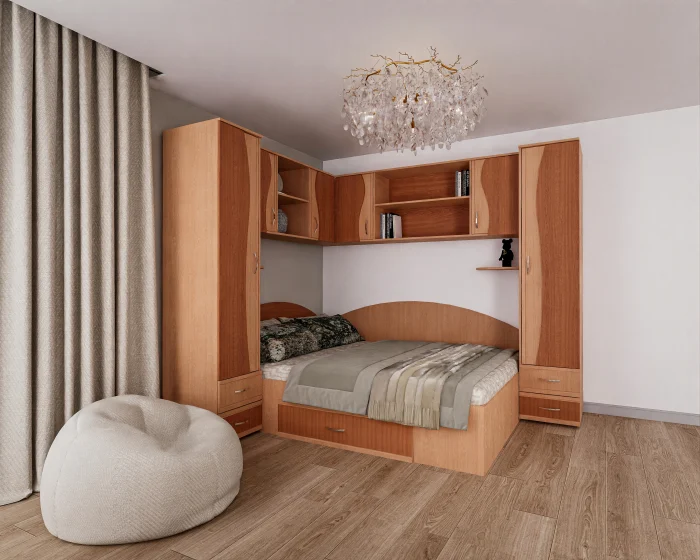 MOBILIER DORMITOR - Dormitor Tineret Colt S, Fag+Cires 187x51/247x200 cm