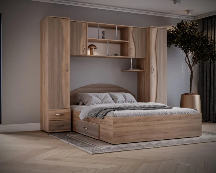 MOBILIER DORMITOR - Dormitor Tineret, Sonoma+Truffe 227x51/205x200 cm