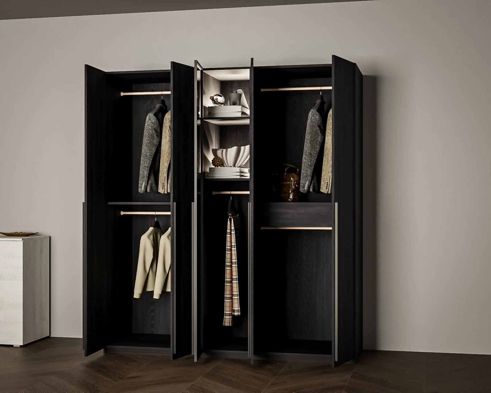 Dressing Dallas Negru Led 180x60x200 cm [1]