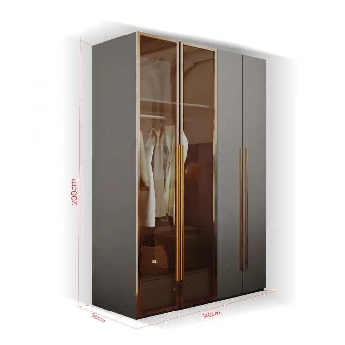 DRESSING MONTREAL MDF GRI 140x55x200cm [4]