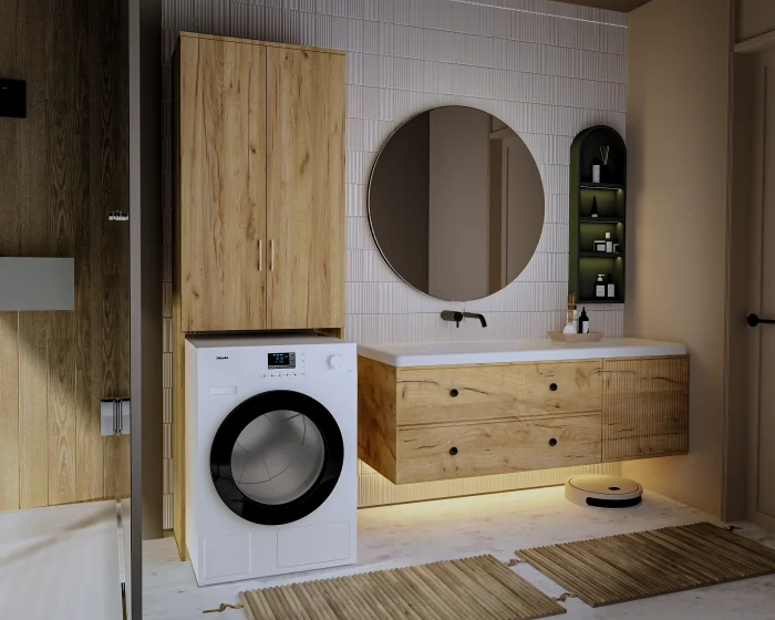 Dulap - Dulap MS 2U Polite, 65x35x199cm, Stejar K003