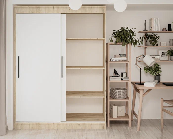 MOBILIER DORMITOR - Dulap UC MP1, 150x60x200 cm, Stejar K002/Alb