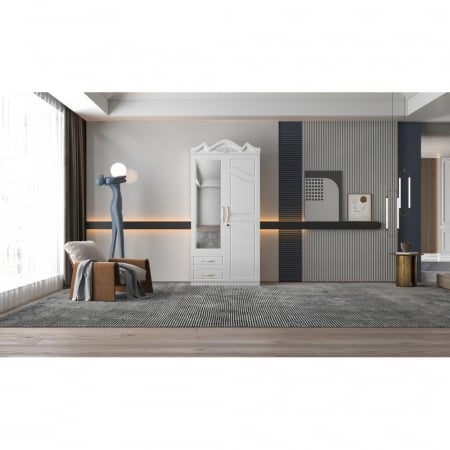 Dulapuri - Dulap ZQW-032 MDF - 2U/2S, 100x50x200cm, alb