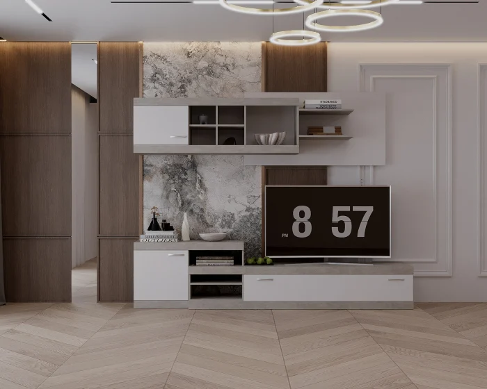 Living Set - Living Domino Gri+Alb