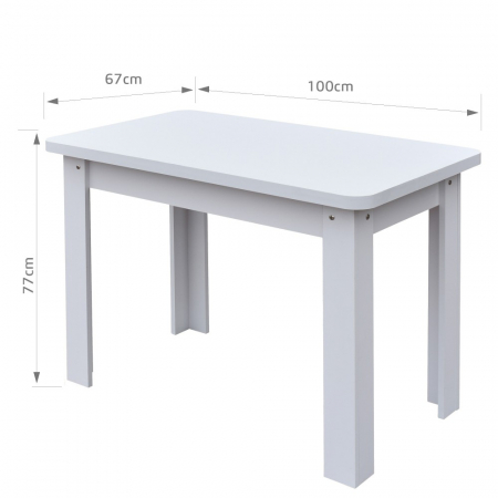 Masa Bucatarie KC-6 Ro Alb 100x67x77 cm [4]