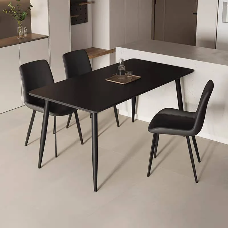 Set Masa 4 scaune dining 601 1600x800x750 Marmura Negru mat [3]