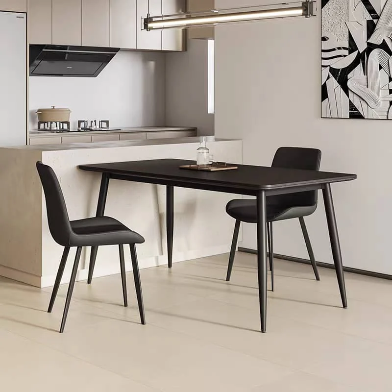 Set Masa 4 scaune dining 601 1600x800x750 Marmura Negru mat [2]