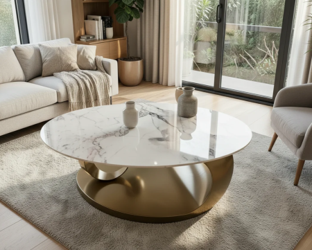 Masuta Cafea Soren 130x70x42cm Gold [2]