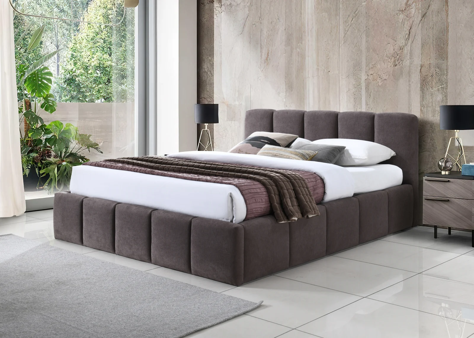 MOBILIER DORMITOR - Pat Tapitat Rabatabil Comfi Maro 160x200cm