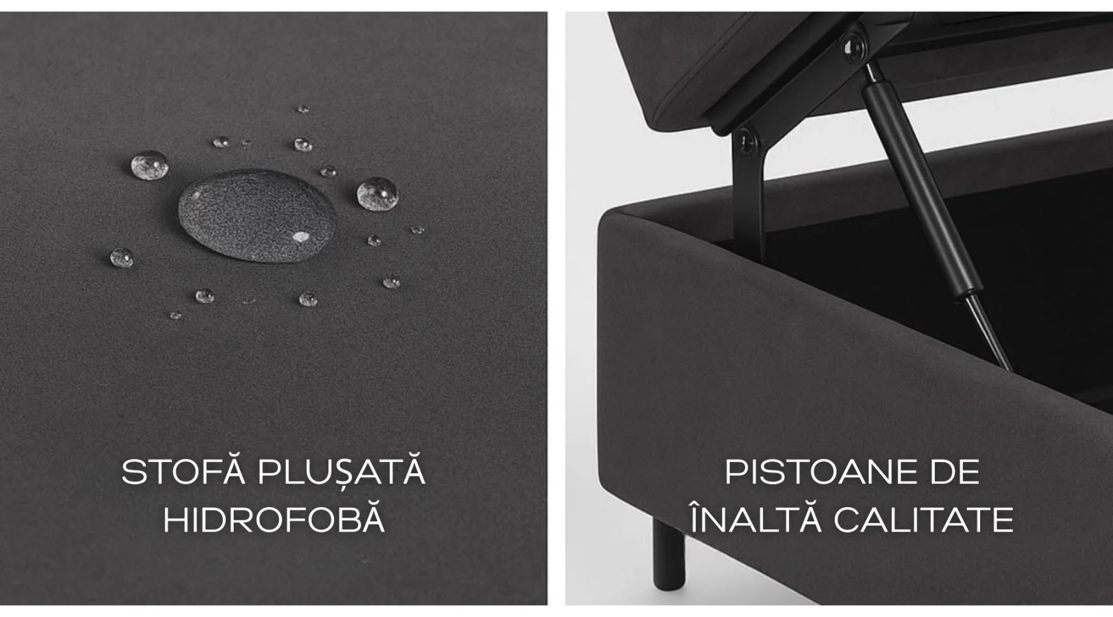 Pat Tapitat Rabatabil Comfi Gri 160x200cm [2]