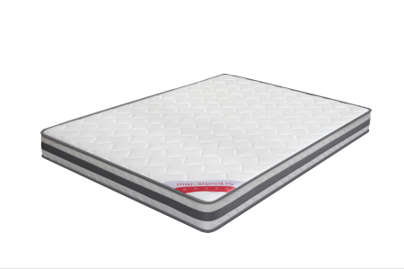 Set pat tapitat Roma cu saltea ortopedica 160x200cm, cadru din lemn, somiera inclusa, culoare Gri [3]