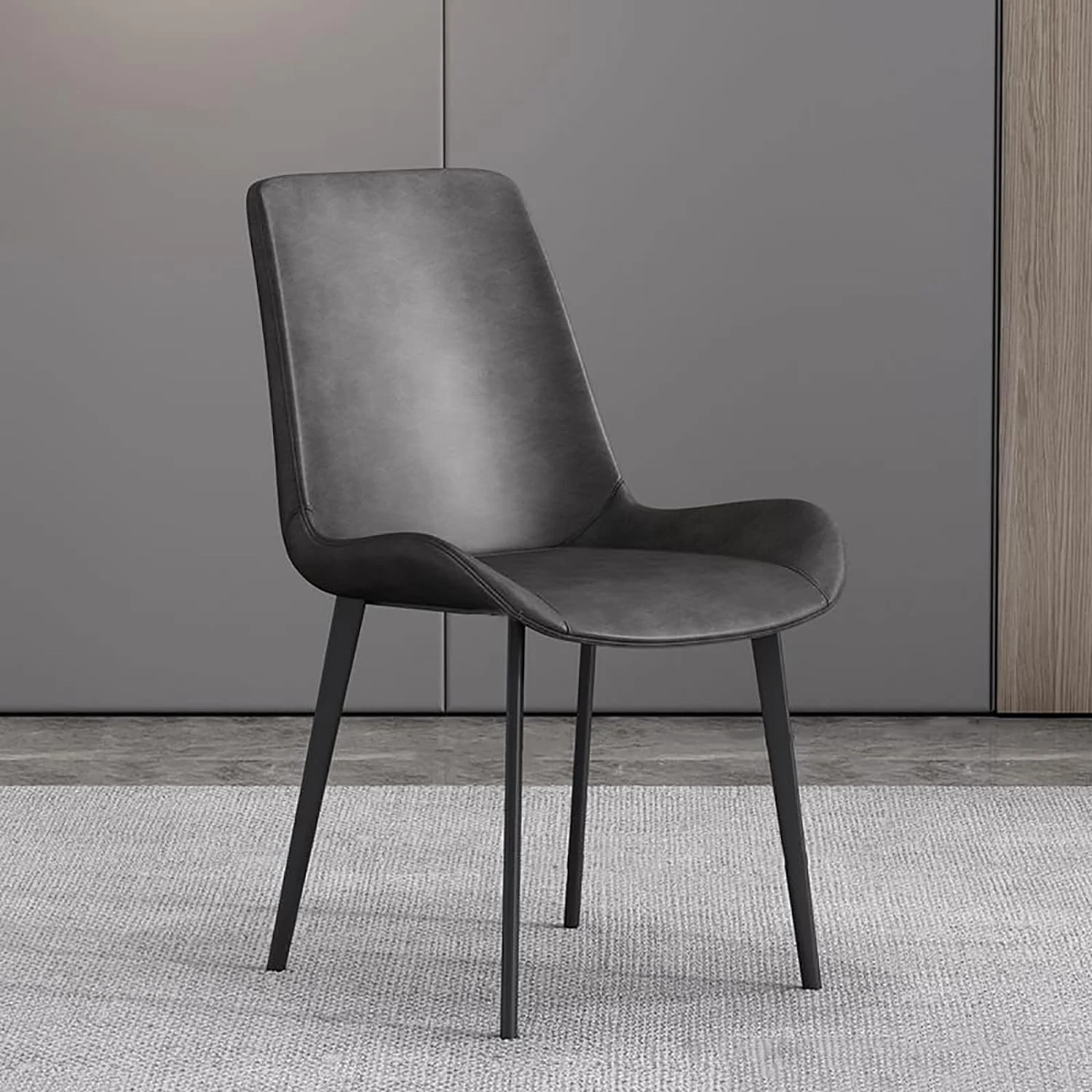 Scaune - Scaun masa dining piele eco,negru 52*82*45