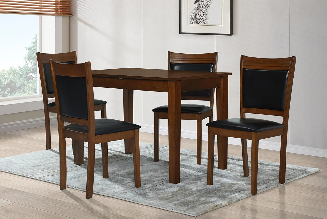 MOBILIER LIVING - Set Masa Extensibila cu 4 Scaune Wood 4 1100x700mm