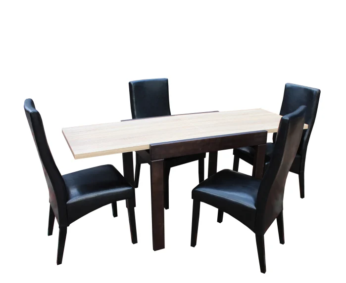 Mese si Scaune - Set masa KORS cu 4 scaune 6012 Sonoma Negru