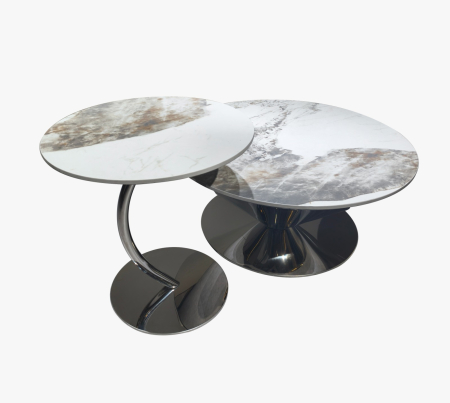 Set masute Cafea Helios 80x41h, 50x48h cm Silver [1]