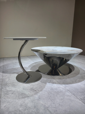 Set masute Cafea Helios 80x41h, 50x48h cm Silver [3]