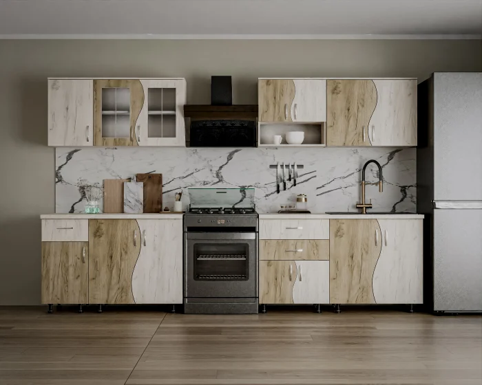 MOBILIER BUCATARIE - Set Mobila Bucatarie Paula S stejar k001/k002