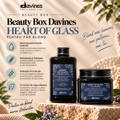 Pachet Par Blond - Beauty Box  Davines Heart of Glass