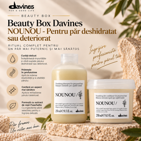 Pachet Hidratare - Beauty Box  Davines NouNou - Pentru Par Deshidratat sau Deteriorat
