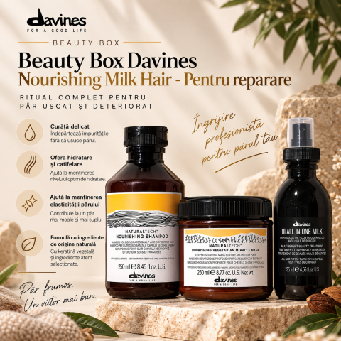 Pachet Reparare - Beauty Box Davines Nourishing + Milk Hair