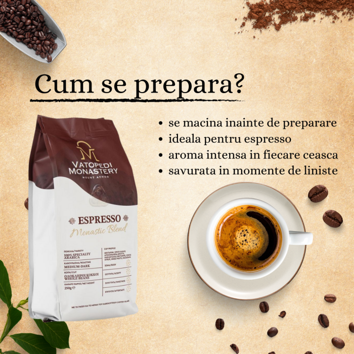 Cafea Boabe Espresso, Muntele Athos, Grecia, Prajire Medium - Dark - 250 Gr [9]