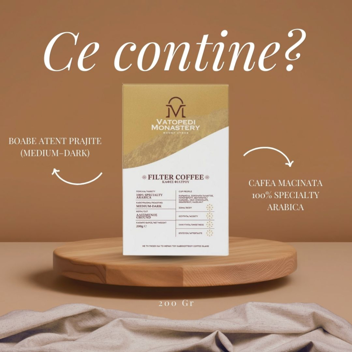 Cafea Filtru Macinata, Muntele Athos, Grecia, Prajire Medium - Dark - 200 Gr [6]