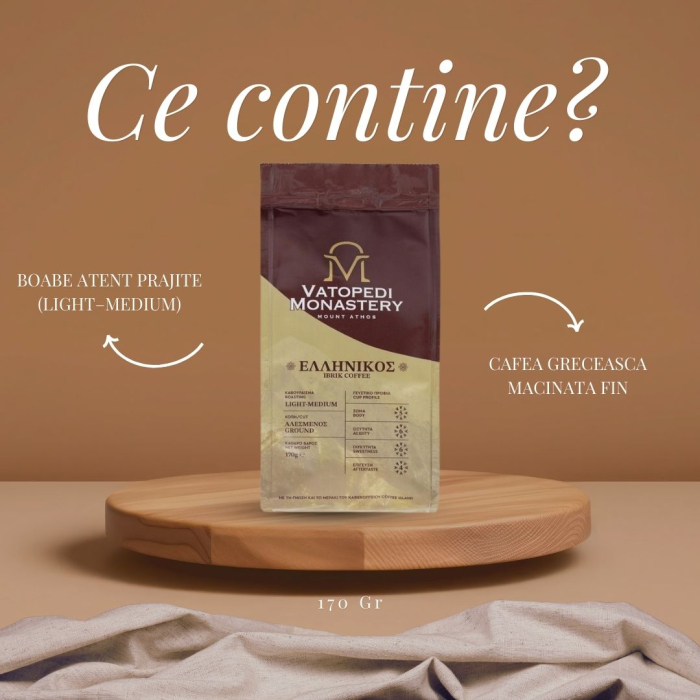 Cafea Macinata Pentru Ibric, Muntele Athos, Grecia, Prajire Light - Medium - 170 Gr [5]