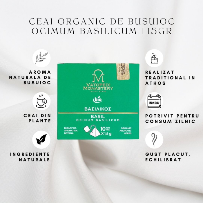 Ceai Organic De Busuioc (Ocimum Basilicum) 15Gr [8]