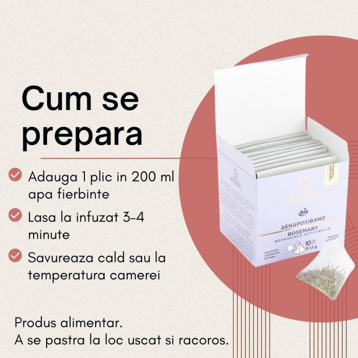 Ceai Organic De Rozmarin - Rosmarinus Officinalis 15Gr [10]