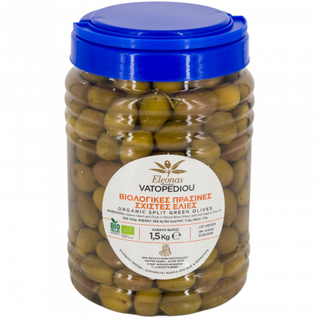 Masline - Masline Verzi Bio Taiate In Saramura 1,4 Kg (Bio Hellas, Gr-Bio-03)
