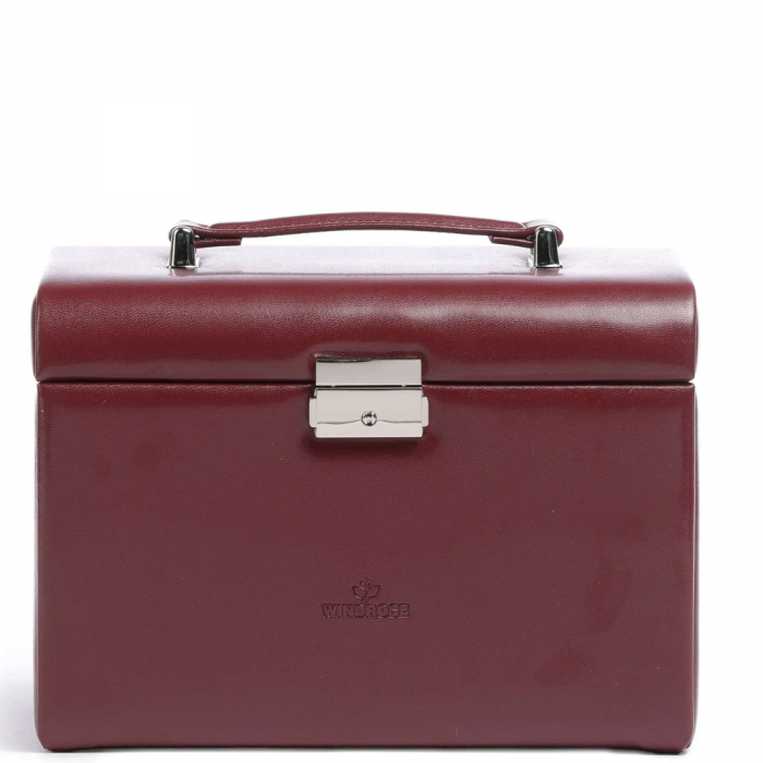 Cutie de bijuterii Onix, culoarea bordo, din piele ecologica, WindRose [5]