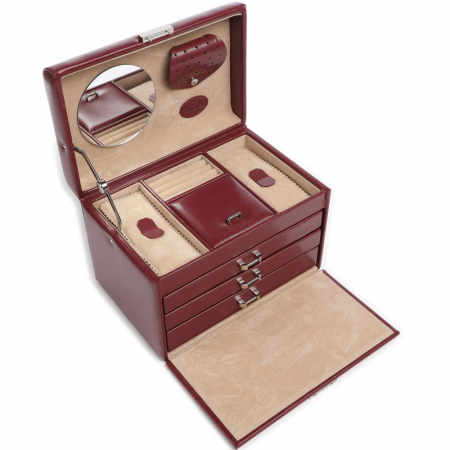 Cutie de bijuterii Onix, culoarea bordo, din piele ecologica, WindRose [2]