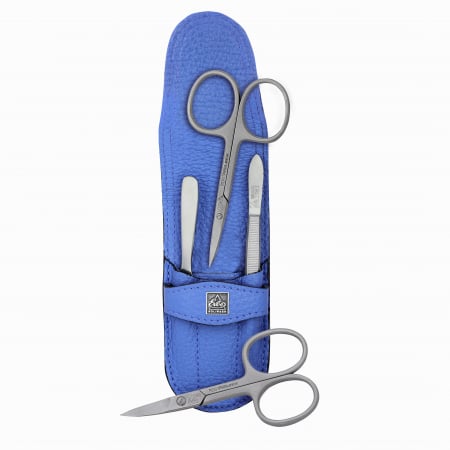 Accesorii - Trusa compacta de manichiura, seria Piemont, 4 ustensile otel inoxidabil, etui de piele naturala