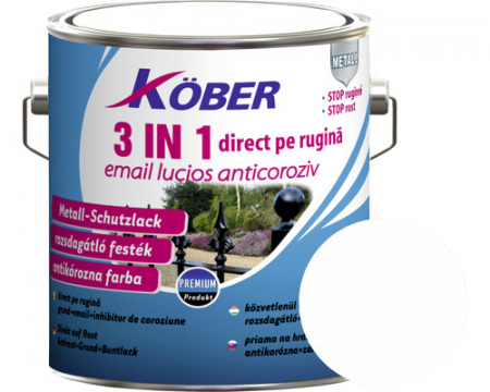 Diverse accesorii instalatii - Vopsea email alb 3 in 1 - 0.75 L