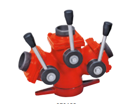Distribuitoare si tevi de refulare - DISTRIBUITOR standard NH american cu linie in Y Intrare 4" mamă, ieșire 3x2½"cuplaj tată