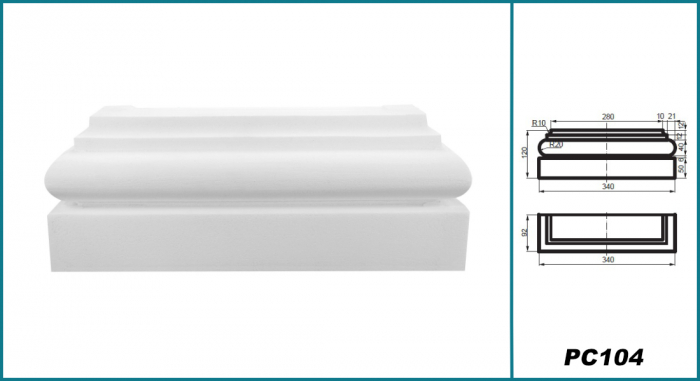 Baza pilastru,  PC 104 , 34cm x 12cm x 9.2cm [2]