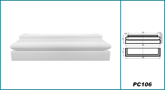 Baza pilastru, PC 106, 50cm x 12cm x 11.7cm [2]